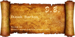 Dusek Bartos névjegykártya